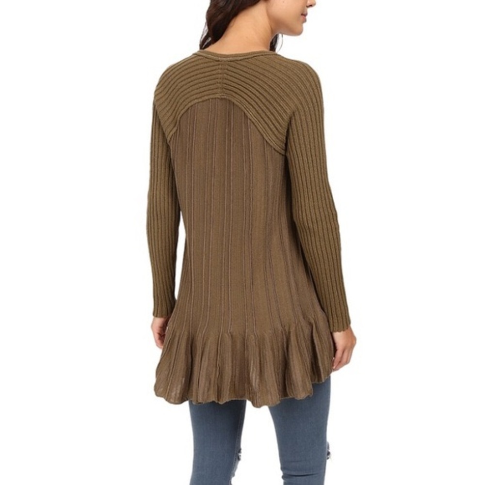 Free People Ribbed Knit Sweater Top XS - Picture 2 of 16